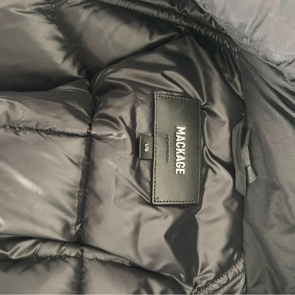 Mackage Allegra knee length Black Quilted Women's Coat - Picture 5 of 10